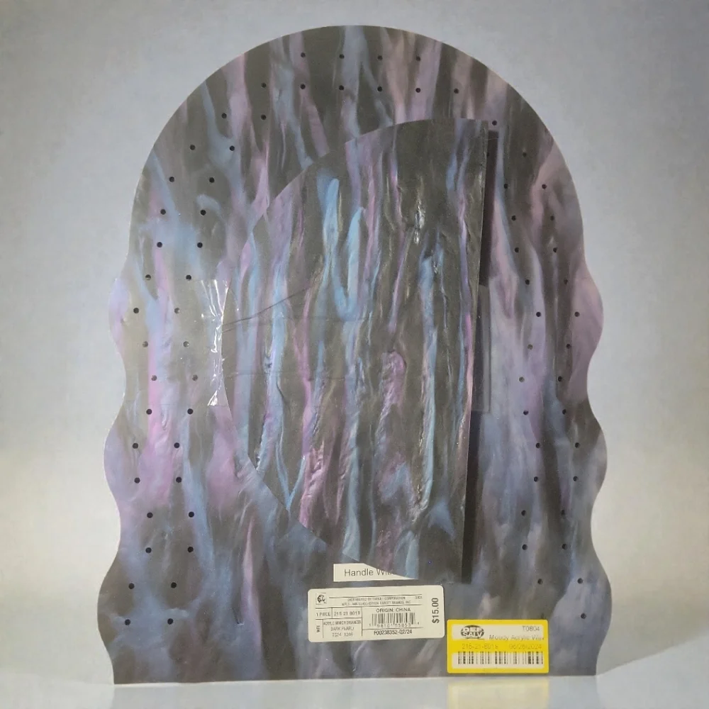 NWT Mirror Dark Pearl Purple Sparkly Iridescent Earring Hanger Holder Stand